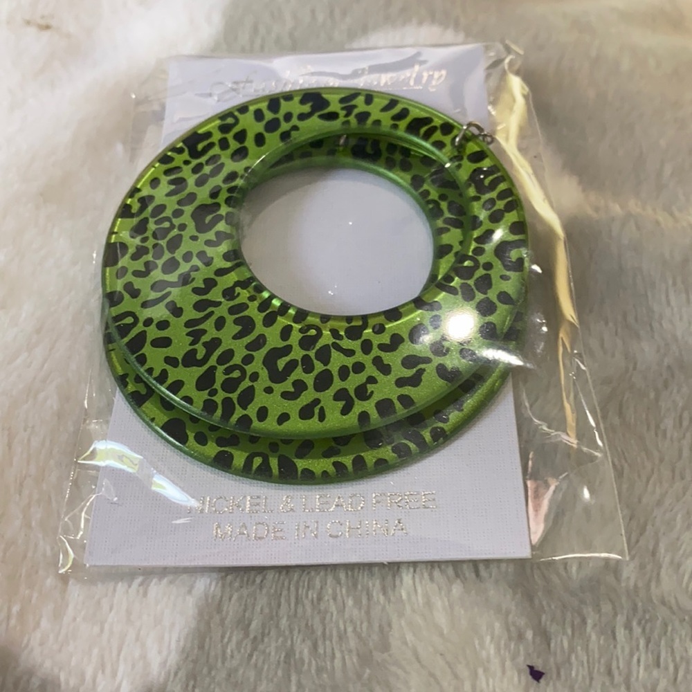 Cheetah print earrings.